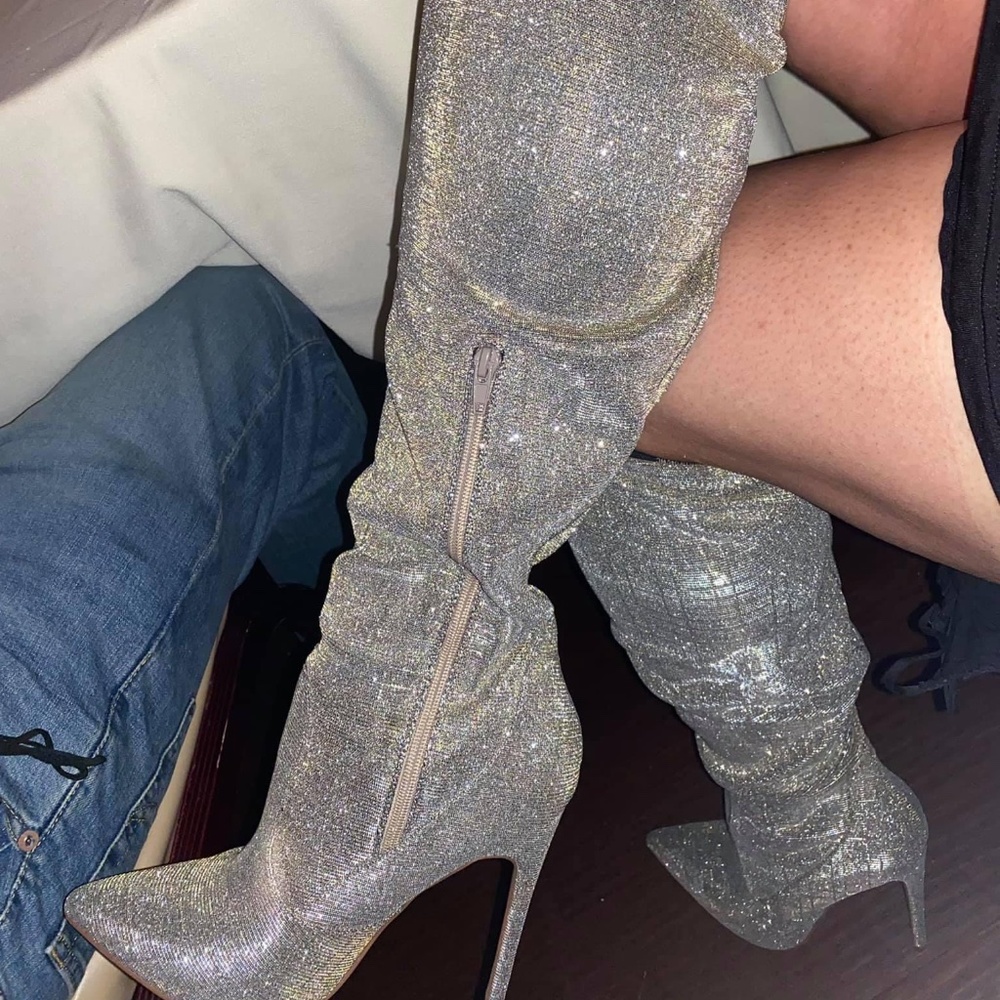 Sparkly Thigh High Boots
